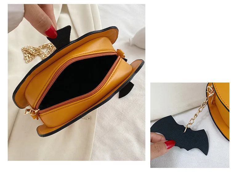 Funny Halloween Pumpkin Messenger Chain Bag Women Shoulder Bag