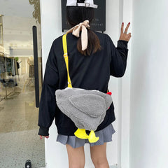 Funny Plush Chicken Crossbody Bag Soft Tote Handbag for Women Girls