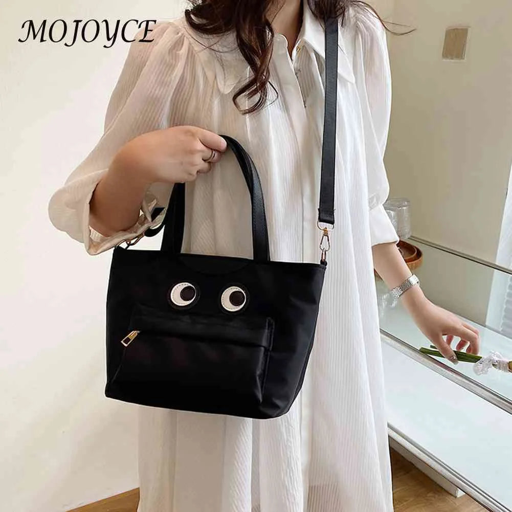 Funny Shoulder Handbag Fun Eyes Prints Nylon Bucket Lunch Bag