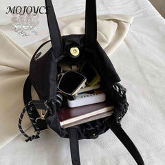 Funny Shoulder Handbag Fun Eyes Prints Nylon Bucket Lunch Bag