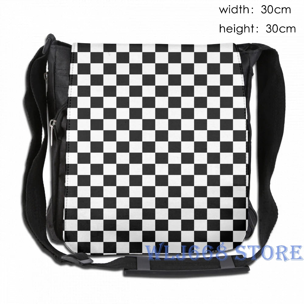 Funny Graphic Print Shoulder Bag - Ska Checkerboard Single Shoulder Backpack