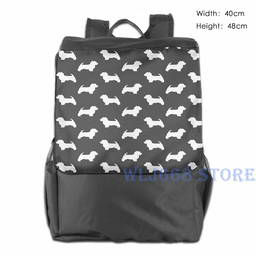 Funny West Highland Terrier Silhouette Graphic Print Shoulder Bag