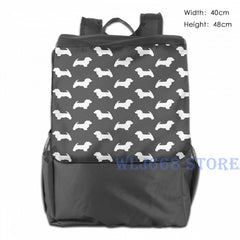 Funny West Highland Terrier Silhouette Graphic Print Shoulder Bag