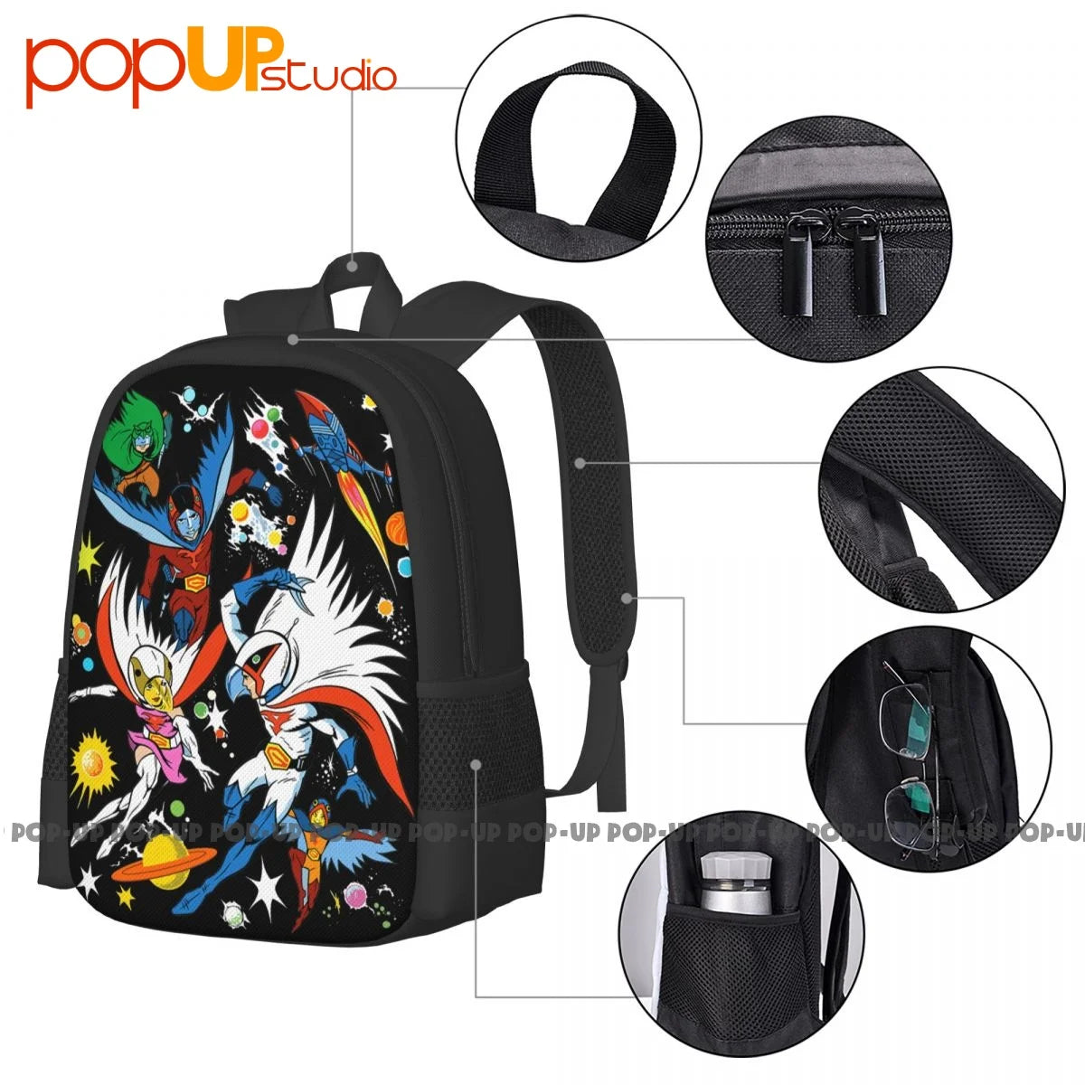 G-Force Anime Gatchaman Insight Crowds Backpack Large Capacity School Beach Bag