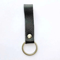 Slim Leather Keychain for Men Women Cowhide Keychains