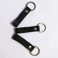 Slim Leather Keychain for Men Women Cowhide Keychains