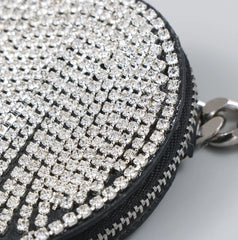 Vintage Women Waist Bag Chain Diamond Fanny Pack Round Chest Bags