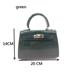 GREEN WOMEN Girls PVC Candy Colors TOTE Bag Silicon Tote Beach bag
