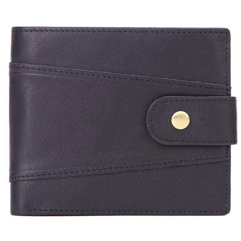 Oil Wax Leather Men Wallet Top Layer Cowhide Large Capacity Wallet