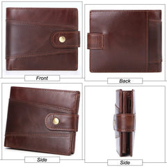 Oil Wax Leather Men Wallet Top Layer Cowhide Large Capacity Wallet