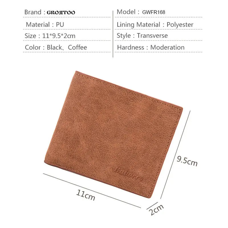RFID PU Leather Change Bag Men Wallet Version Men's Short Wallet Pu Wallet Purse