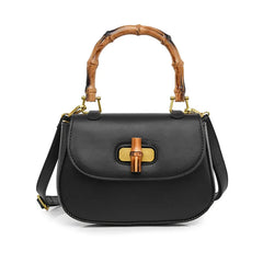 Women's Bamboo Saddle Bag Shoulder Crossbody Purse Handbag