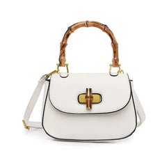 Women's Bamboo Saddle Bag Shoulder Crossbody Purse Handbag