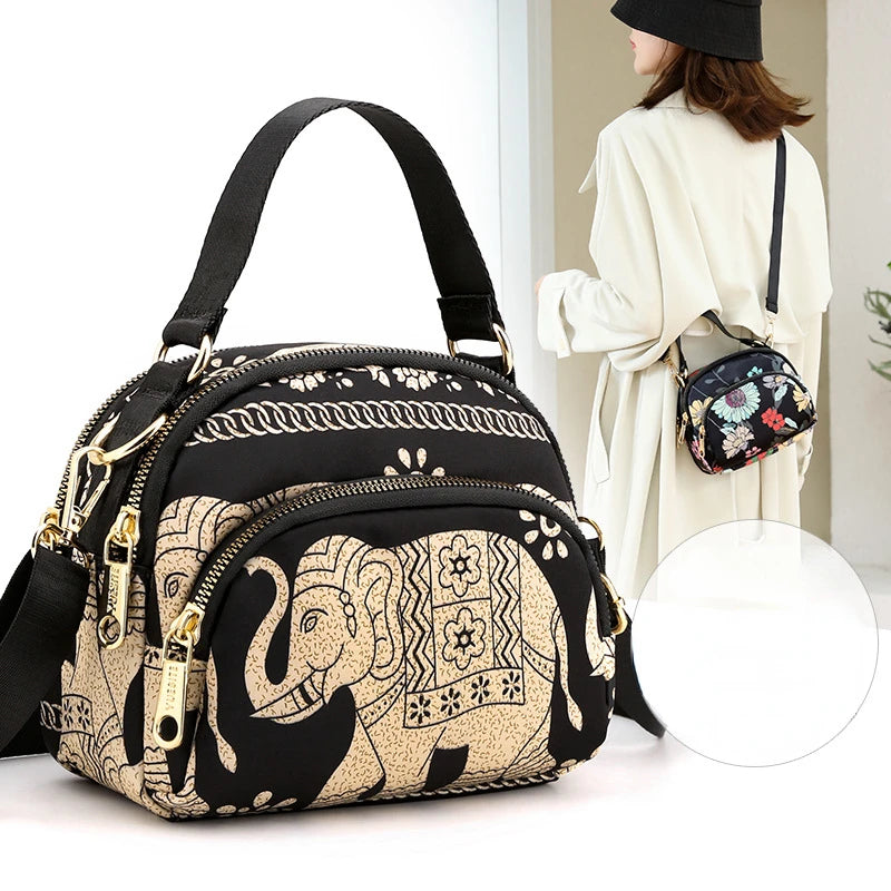 Nylon Cross Body Shoulder Bag Casual Zipper Messenger Bag