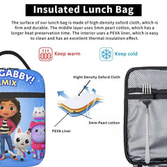 Gabby Cats Lunch Bag for Outdoor Picnic Pandy Paws Mermaid
