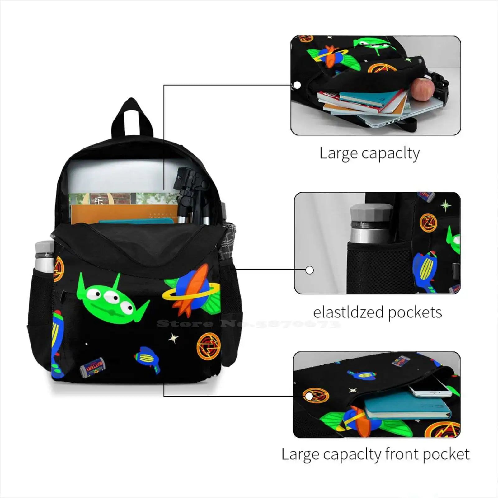 Galactic Hero Backpack Student School Laptop Travel Bag