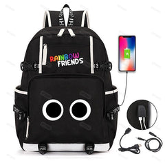 Rainbow Game Cosplay Backpack Boys Girls Student School Bag USB Charging