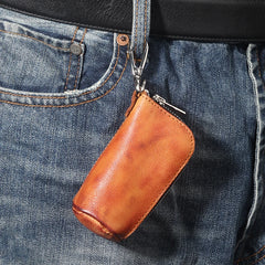 Gebwolf Universal Car Key Case Wallets Retro Cowhide Key Chain Bag Holder