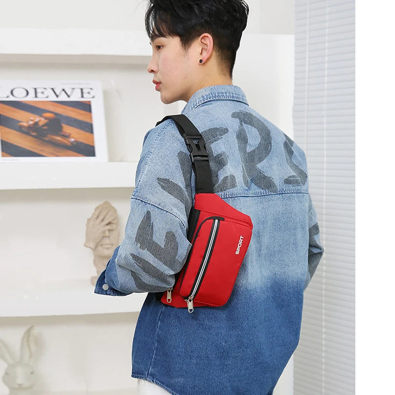 Geestock Nylon Waist Bag Pack Purse Men's Shoulder Chest Bag
