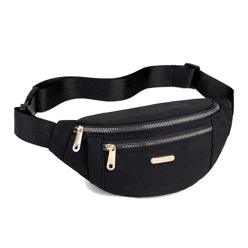 Geestock Women's Nylon Waist Bag Shoulder Crossbody Chest All-match Handbag