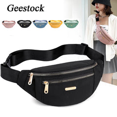 Geestock Women's Nylon Waist Bag Shoulder Crossbody Chest All-match Handbag
