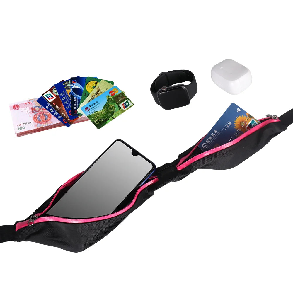Geestock Waterproof Sport Running Belt Bag Jogging Waist Pocket