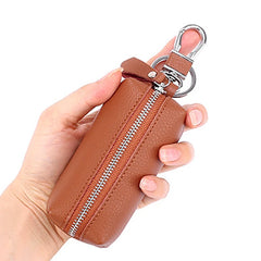 Genuine Leather Key Wallet Small Purse Zipper Key Chain Organizer Bag