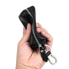 Genuine Leather Key Wallet Small Purse Zipper Key Chain Organizer Bag