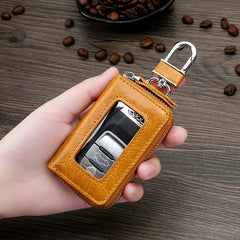 Retro Leather Car Key Case Cover for Men