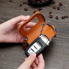 Retro Leather Car Key Case Cover for Men
