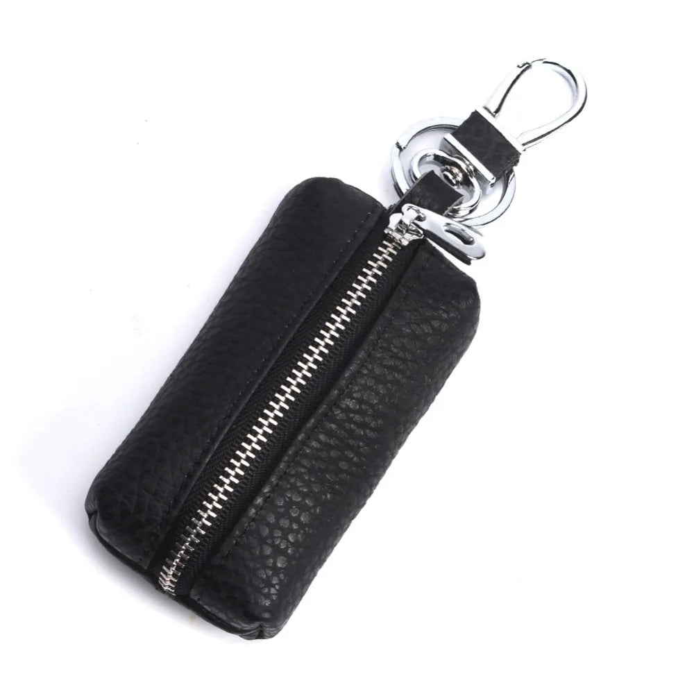 Leather Car Key Wallets Men Key Holder Housekeeper Keychains Zipper Key Case