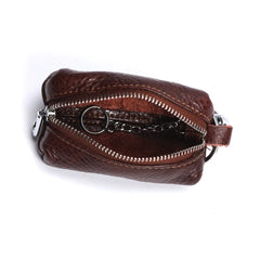 Leather Car Key Wallets Men Key Holder Housekeeper Keychains Zipper Key Case