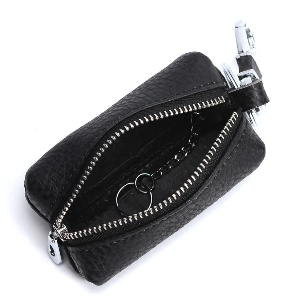 Leather Car Key Wallets Men Key Holder Housekeeper Keychains Zipper Key Case