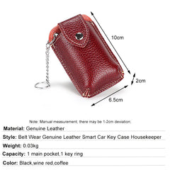Men's Leather Car Key Wallet Key Holder Organizer Key Case Bag