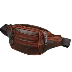 Leather Casual Men's Waist Fanny Packs Hip Belt Bag For Mobile Phone Travel