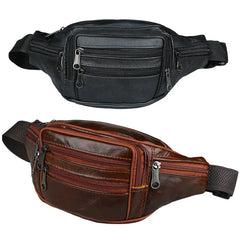 Leather Casual Men's Waist Fanny Packs Hip Belt Bag For Mobile Phone Travel