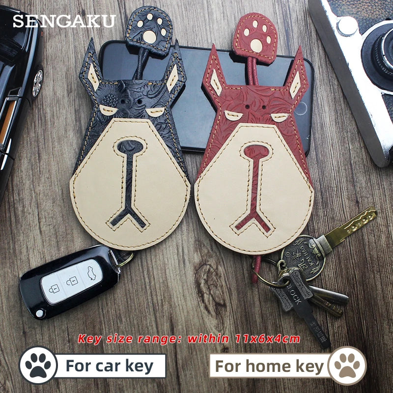 Leather Key Housekeeper Wall Organizer Men Women Key Wallets