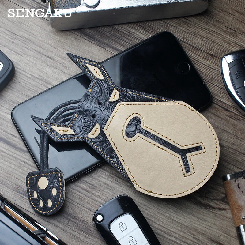 Leather Key Housekeeper Wall Organizer Men Women Key Wallets