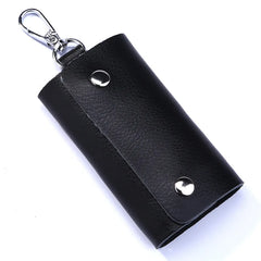 Leather Key Wallets Keychain Case Bag Women Men Key Holder Organizer Cover
