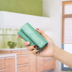 Leather Keychain Wallet Cover Hasp Keys Organizer