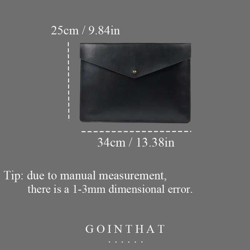 Leather Laptop Bag Business Handbag Briefcase A4 Document Storage File Organizer