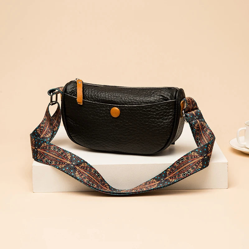 Real Cowhide Women's Messenger Bag Crossbody Small Shoulder Bag