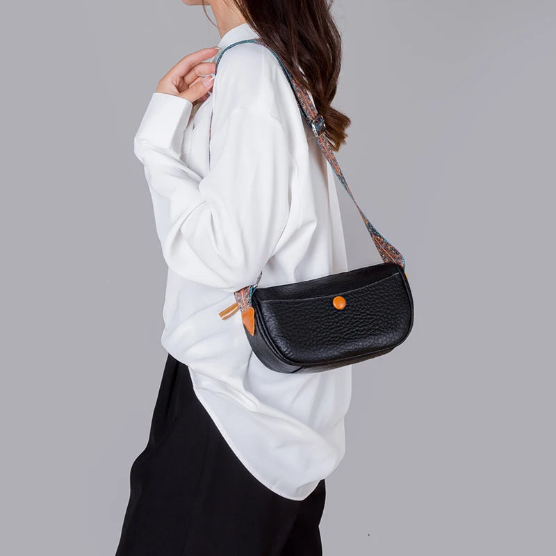 Real Cowhide Women's Messenger Bag Crossbody Small Shoulder Bag