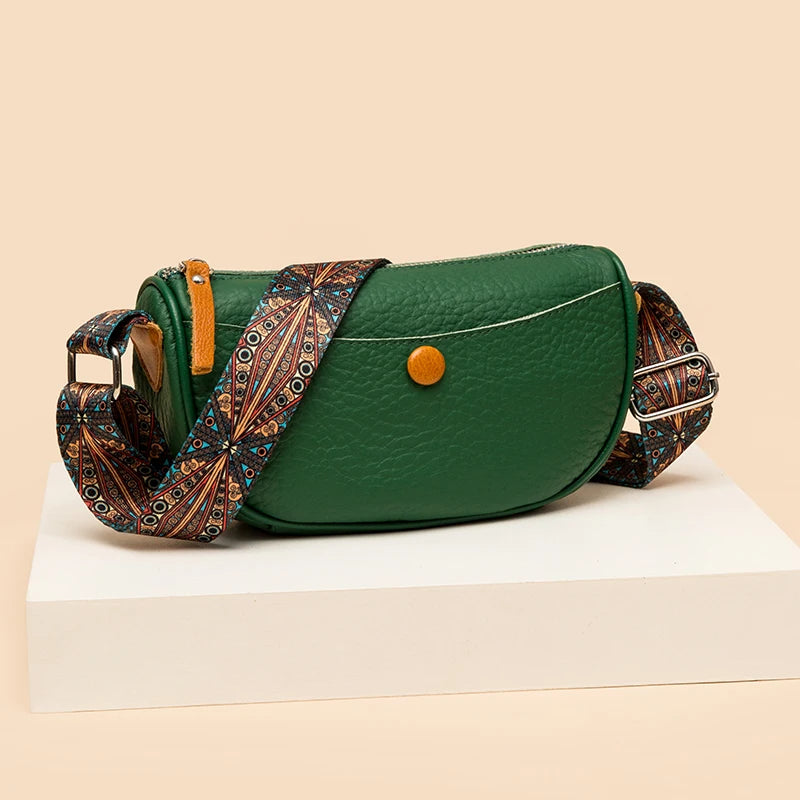 Real Cowhide Women's Messenger Bag Crossbody Small Shoulder Bag