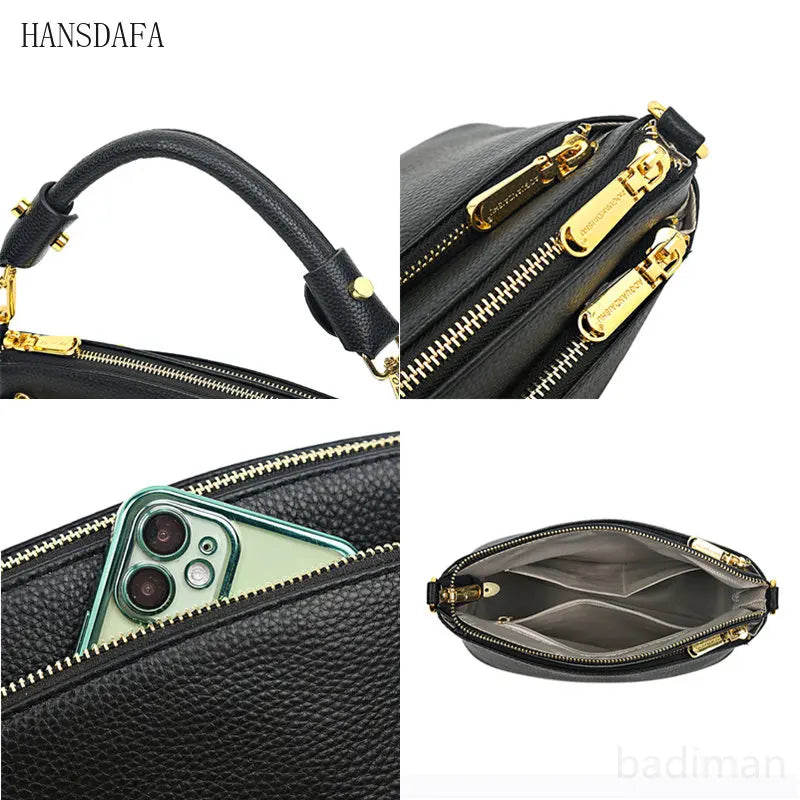 High Cow Leather Women's Handbag Small Female Messenger Bag