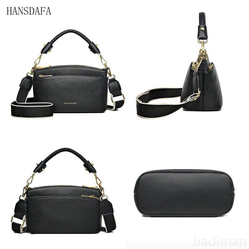 High Cow Leather Women's Handbag Small Female Messenger Bag