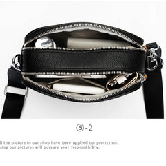 Leather Tote Bag High Cowhide Ladies Handbags Double Zipper Women