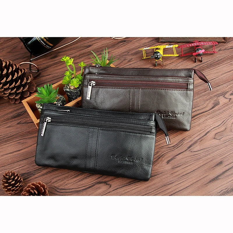Men's Leather Waist Bag Fanny Pack Cowhide Phone Pouch Sling Pillow