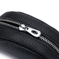 Leather Zipper Key Wallet for Men and Women