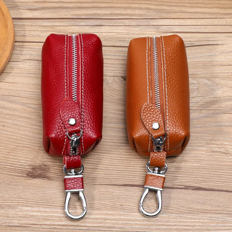 Leather Key Holder for Men and Women - Key Wallet Organizer